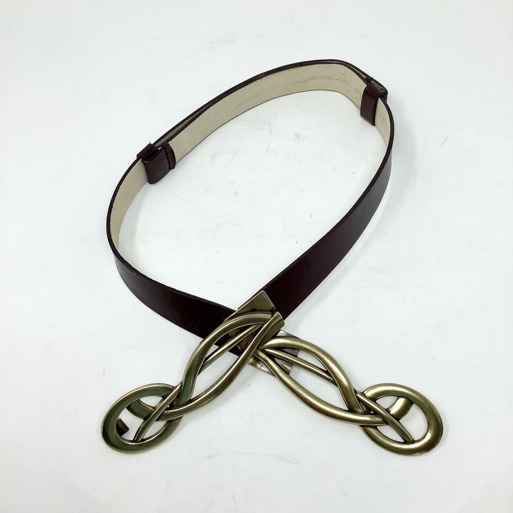 Chico’s brown leather slide belt